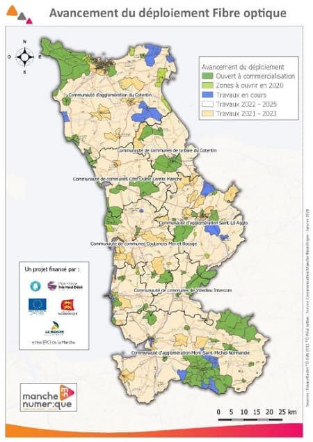 Déploiement de la fibre optique dans la Manche