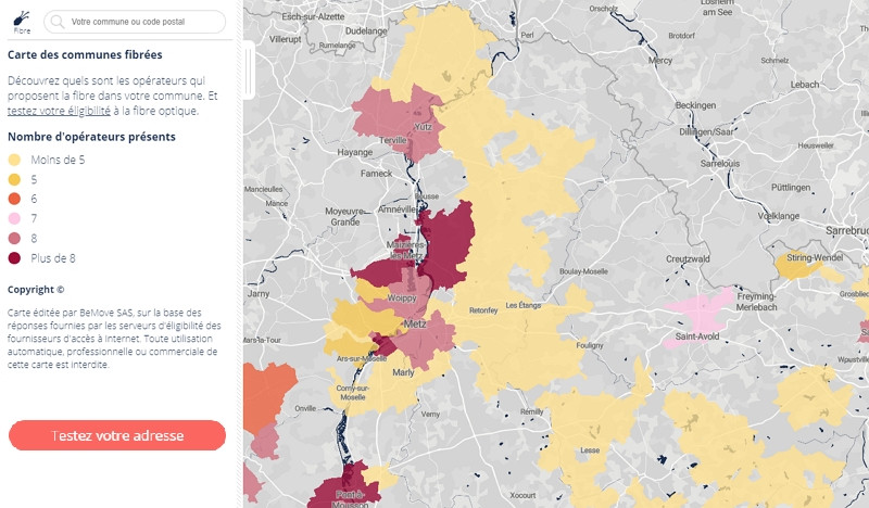 Les offres fibre disponibles sur le réseau Moselle fibre en décembre 2019