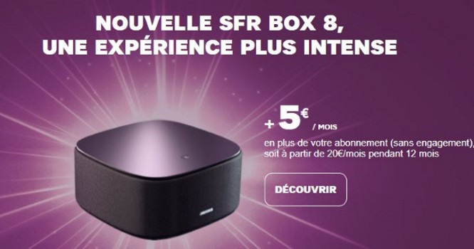 Box 8 SFR en option avec un abonnement Internet en promo