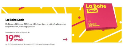 Offre fibre Sosh moins chère