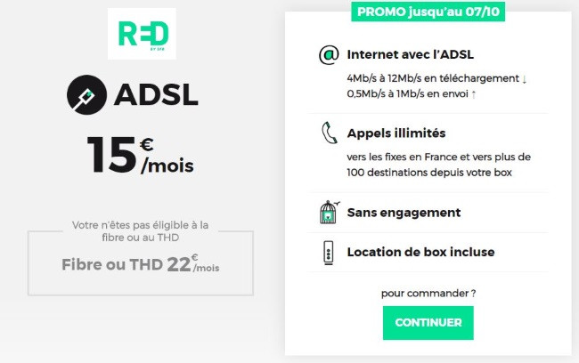 Offre Internet RED en promotion jusqu'au 7 octobre 2019