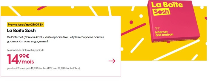 Offre Internet en promotion pour la rentrée : la boîte Sosh à petit prix jusqu'au 5 septembre 2019
