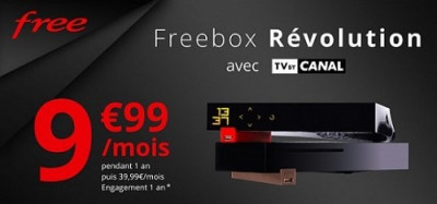 Avec la vente privée Free, la Freebox Révolution est à seulement 9,99€/mois.