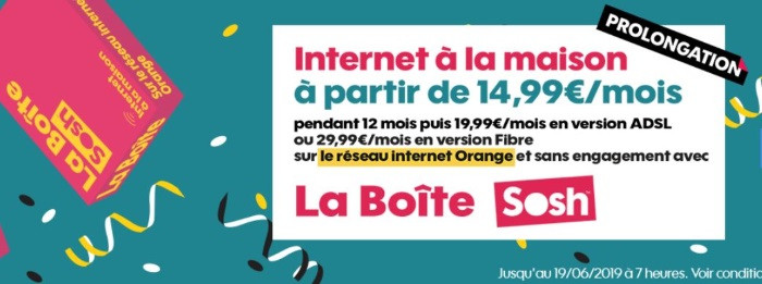 Box Internet en promo en juin 2019 : la Boîte Sosh