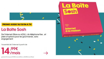 Internet sans engagement : offre Sosh en promotion