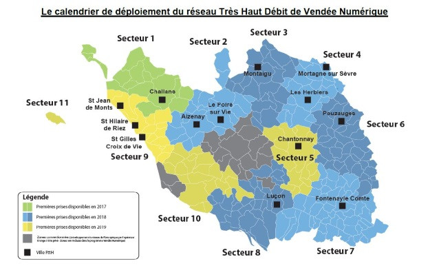 Calendrier du déploiement fibre en Vendée