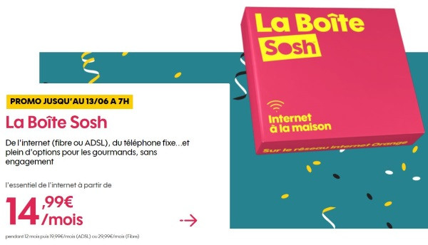 Box Sosh : internet pas cher en juin 2019