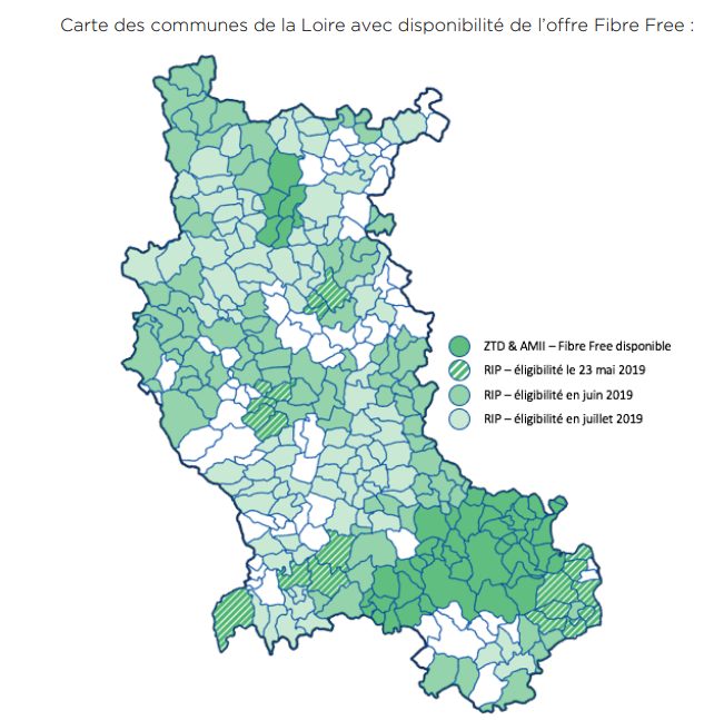 Fibre Free dans la Loire sur le réseau THD42