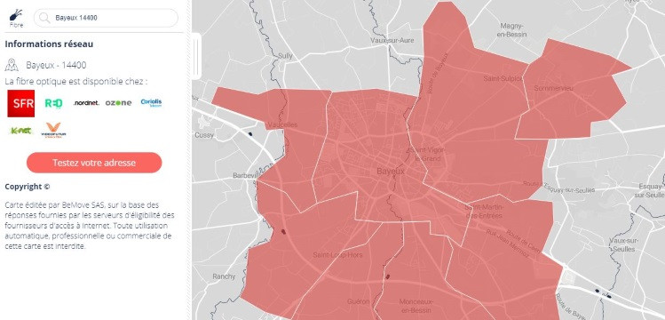 Carte fibre : les offres SFR et RED disponibles à Bayeux et sa région