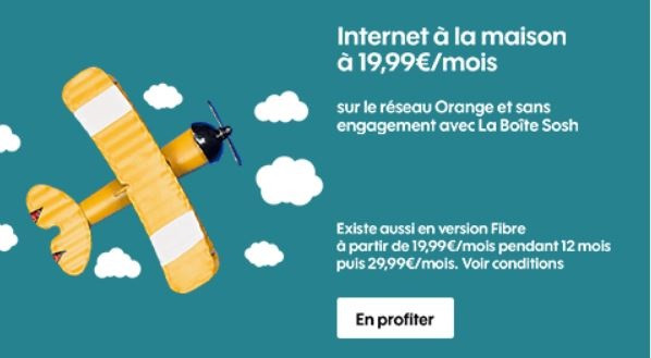 La Boîte Sosh : ADSL sans engagement sur le réseau Orange