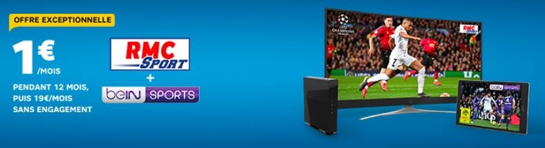 Box Internet SFR : RMC Sport et BeIN Sports en promo