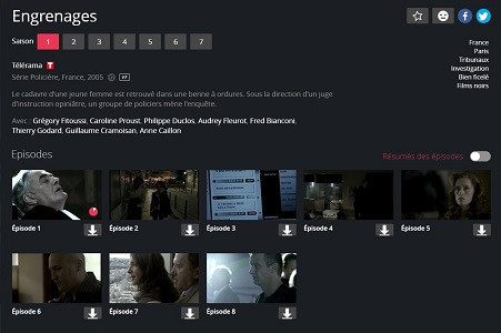 Il est très facile de trouver un épisode d'une série sur l'interface de Canal+ Séries