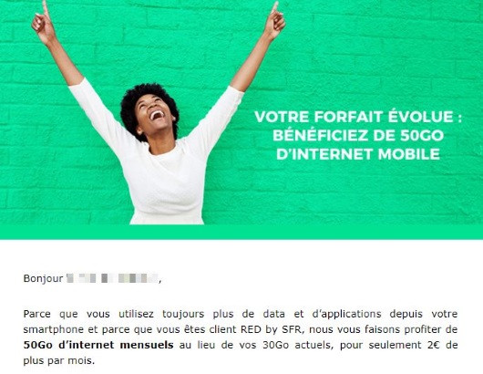 Forfait mobile RED : hausse de prix en février 2019