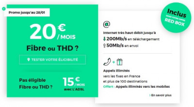 Les abonnements Internet pas cher de RED, avec appels vers les mobiles inclus jusqu'au 28 janvier 2019