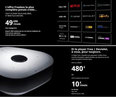 Freebox Delta : le coût du Player Free / Devialet dans le viseur d'UCF Que Choisir