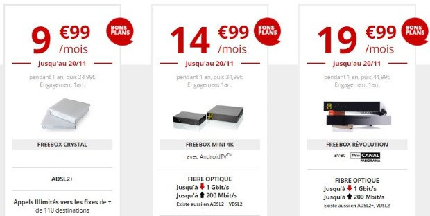 Les offres Freebox en promotion jusqu'au 20 novembre 2018