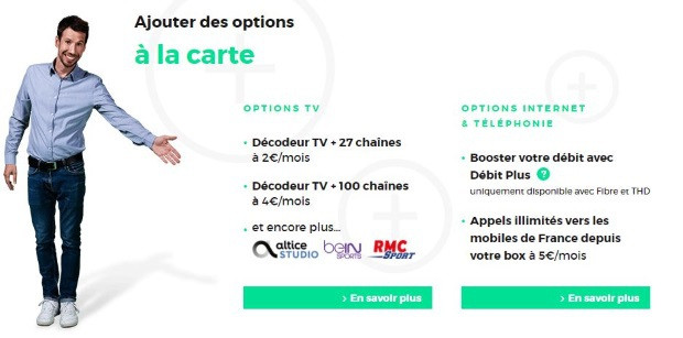 Red box : les options