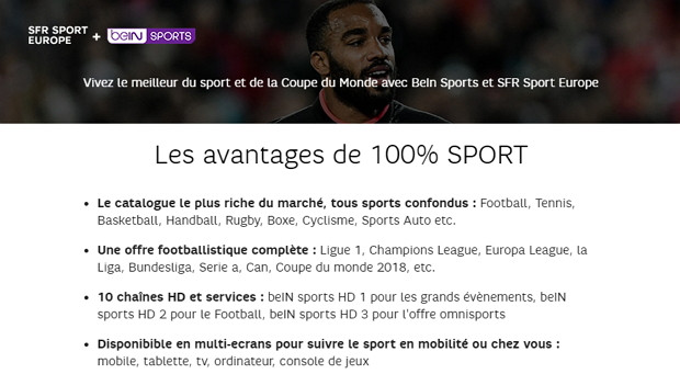 beIN SPORTS pas cher chez SFR