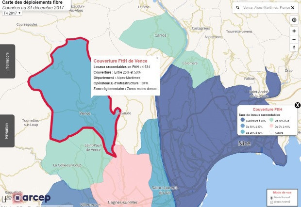 Déploiement fibre à Vence