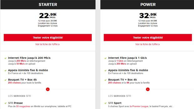 Chez SFR, les prix incluent la location du matériel désormais