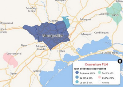 La fibre optique à Montpellier, Béziers, Sète, Lunel, Agde