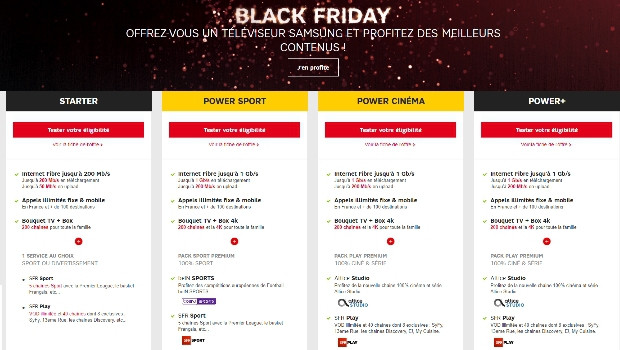 Forfait internet fixe SFR contenus et promotions à vie