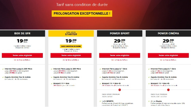 Nouvelles offres Box de SFR