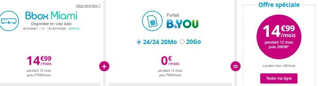 Bouygues : Bbox Miami + forfait mobile offert