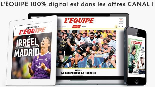 Le service L’Equipe inclut dans CANAL Intégrale
