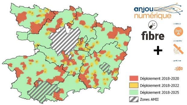 Carte des déploiements fibre optique du 49