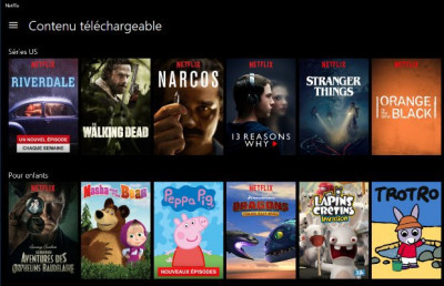 Netflix : contenus à télécharger