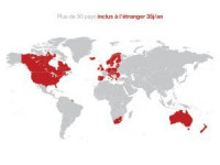 Free : carte des pays en roaming