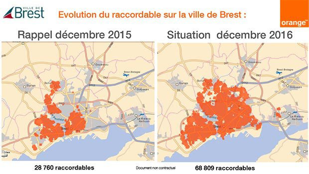 Evolution de l’éligibilité fibre optique Orange sur Brest