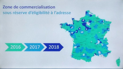 La carte des régions éligibles à la 4G box
