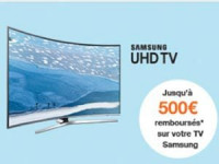 Jusqu'à 500€ chez Samsung sur les TV UHD