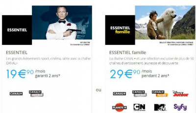 Les formules Canal Essentiel et Essentiel famille