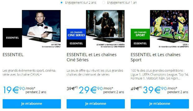 Les chaines Canal sport et Ciné Séries en promo