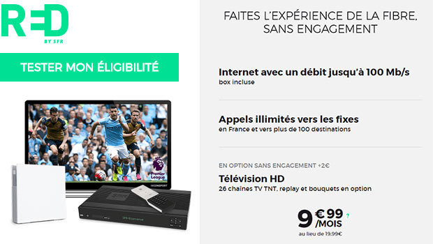 RED fibre + décodeur TV Evolution pour 2€ de plus