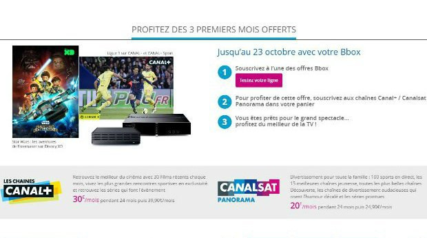 Canal offert 3 mois avec Bouygues