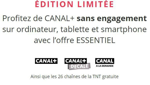 Détails de l'offre sans engagement de Canal +