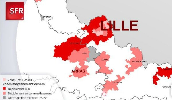 le déploiement de la fibre SFR sur Lille et Roubaix