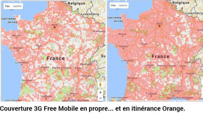 Couverture 3G par Free en France