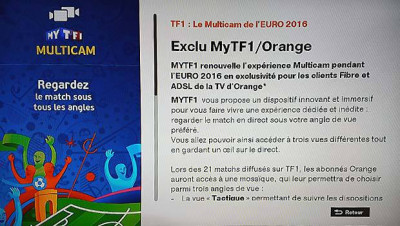 Le Mutlicam pour voir les matches différemment sur la TV d'Orange avec MyTF1