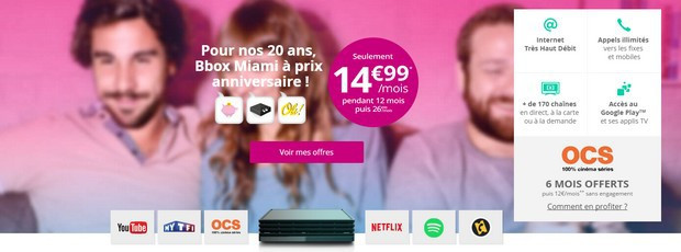 Bbox Miami à 14.99€ pendant un an