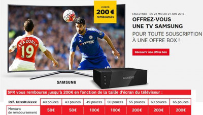 Jusqu'à 200€ de remboursés sur un TV UHD Samsung