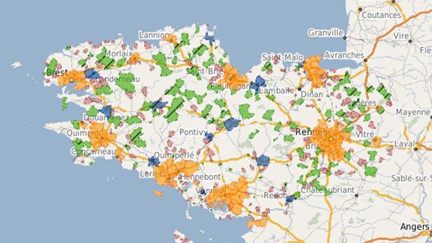 Orange est en Bretagne sur les zones d'initiative public et privée