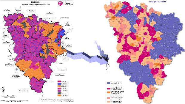 Evolution des cartes du SDTAN du 78