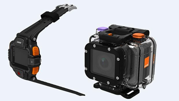 Une action-cam et une montre, plus un boitier