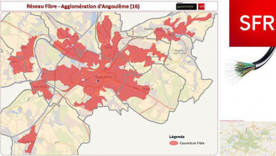 La couverture SFR Fibre sur Angoulême