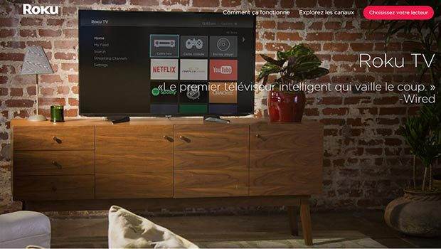 L'interface Roku OS est relativement classique mais adaptée aux grands écrans 